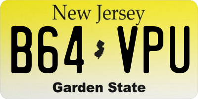 NJ license plate B64VPU