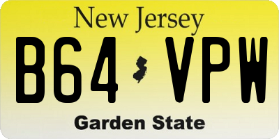 NJ license plate B64VPW