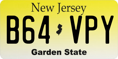 NJ license plate B64VPY