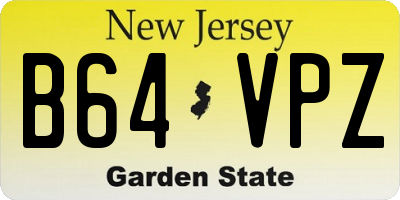 NJ license plate B64VPZ