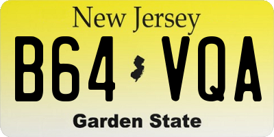 NJ license plate B64VQA