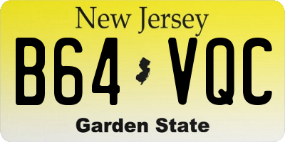 NJ license plate B64VQC