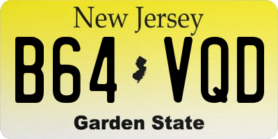 NJ license plate B64VQD
