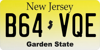NJ license plate B64VQE