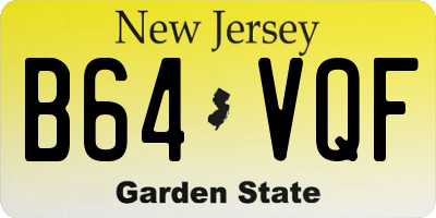 NJ license plate B64VQF