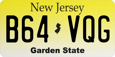 NJ license plate B64VQG