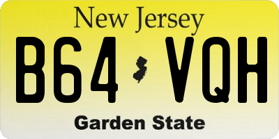 NJ license plate B64VQH