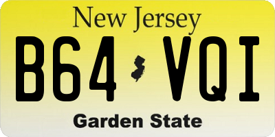 NJ license plate B64VQI