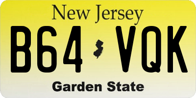 NJ license plate B64VQK