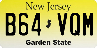 NJ license plate B64VQM