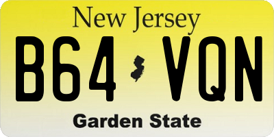 NJ license plate B64VQN