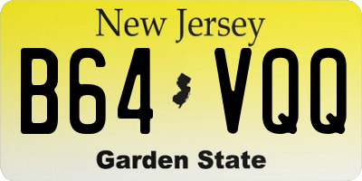 NJ license plate B64VQQ