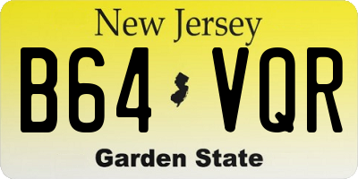 NJ license plate B64VQR