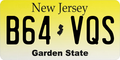 NJ license plate B64VQS