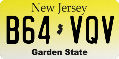 NJ license plate B64VQV