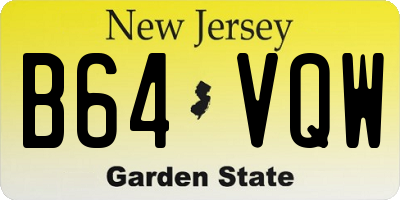 NJ license plate B64VQW