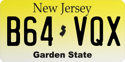 NJ license plate B64VQX