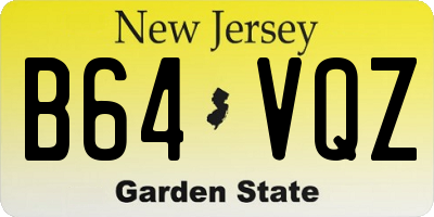 NJ license plate B64VQZ