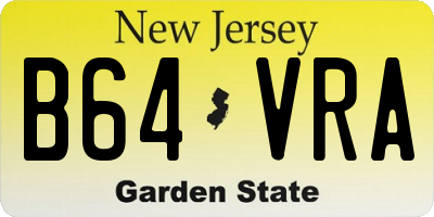 NJ license plate B64VRA