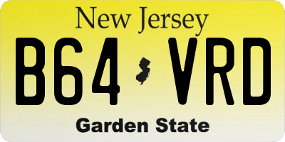 NJ license plate B64VRD