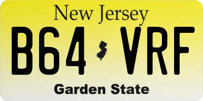 NJ license plate B64VRF