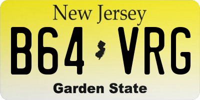 NJ license plate B64VRG