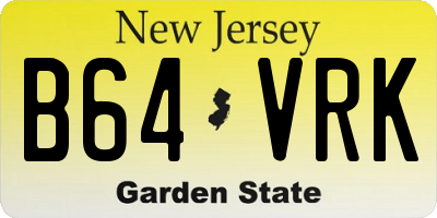 NJ license plate B64VRK