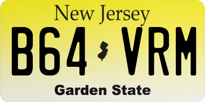 NJ license plate B64VRM