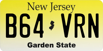 NJ license plate B64VRN