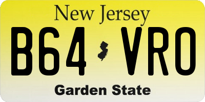 NJ license plate B64VRO