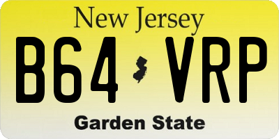 NJ license plate B64VRP
