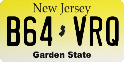 NJ license plate B64VRQ