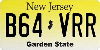 NJ license plate B64VRR