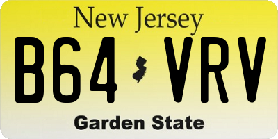 NJ license plate B64VRV