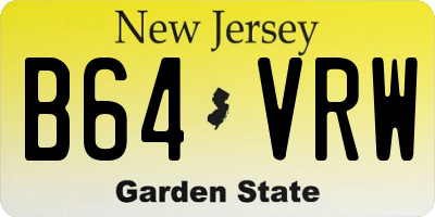NJ license plate B64VRW