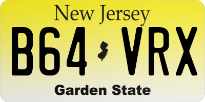 NJ license plate B64VRX