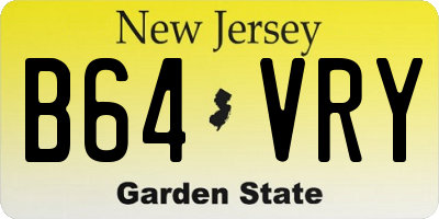 NJ license plate B64VRY