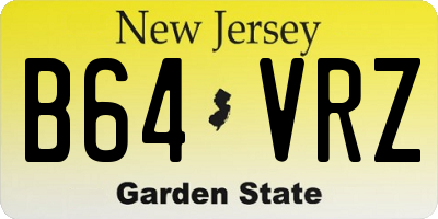 NJ license plate B64VRZ