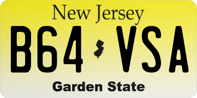 NJ license plate B64VSA