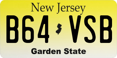 NJ license plate B64VSB