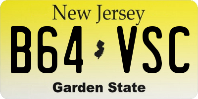 NJ license plate B64VSC