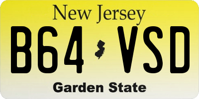NJ license plate B64VSD