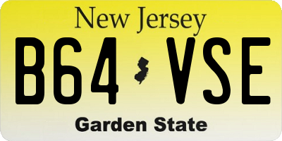 NJ license plate B64VSE