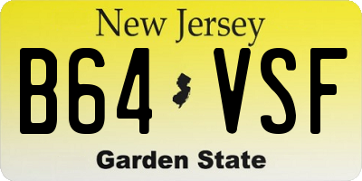 NJ license plate B64VSF
