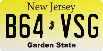 NJ license plate B64VSG