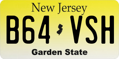 NJ license plate B64VSH