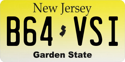 NJ license plate B64VSI