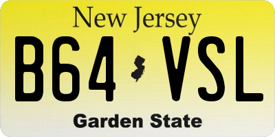 NJ license plate B64VSL