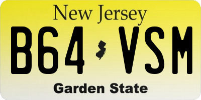 NJ license plate B64VSM