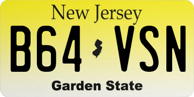 NJ license plate B64VSN